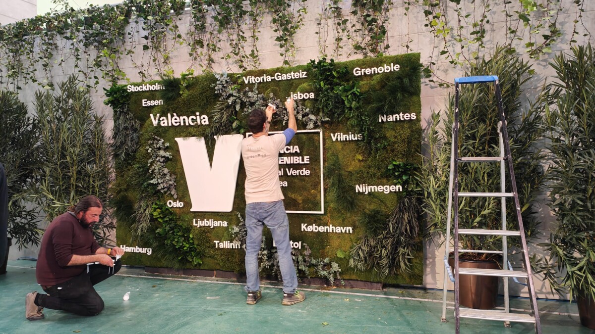 Mural natural en el hall del Palau de la Música