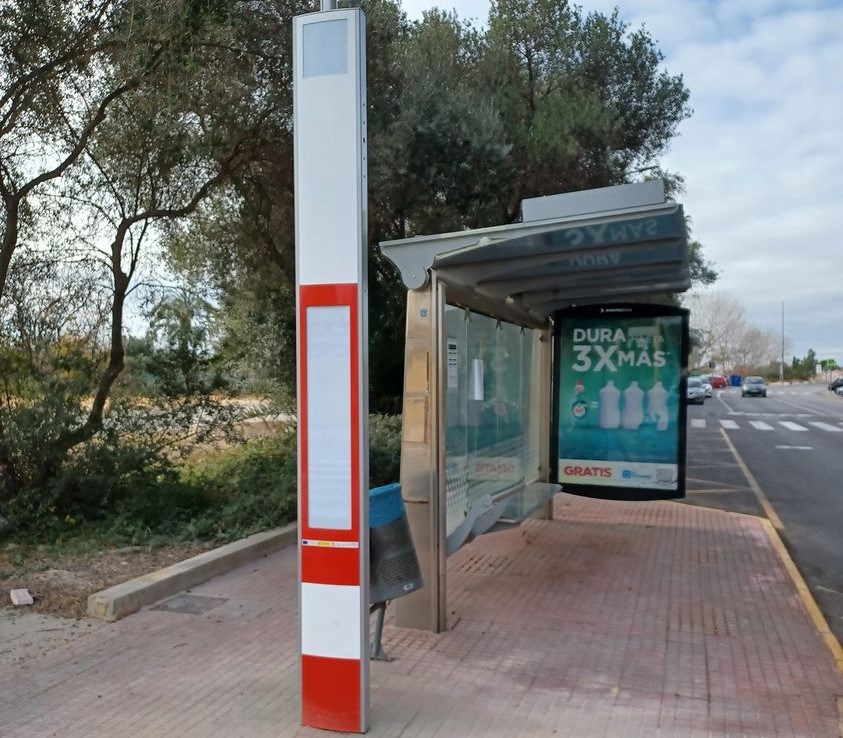 Totem parada bus Pobla Farnals
