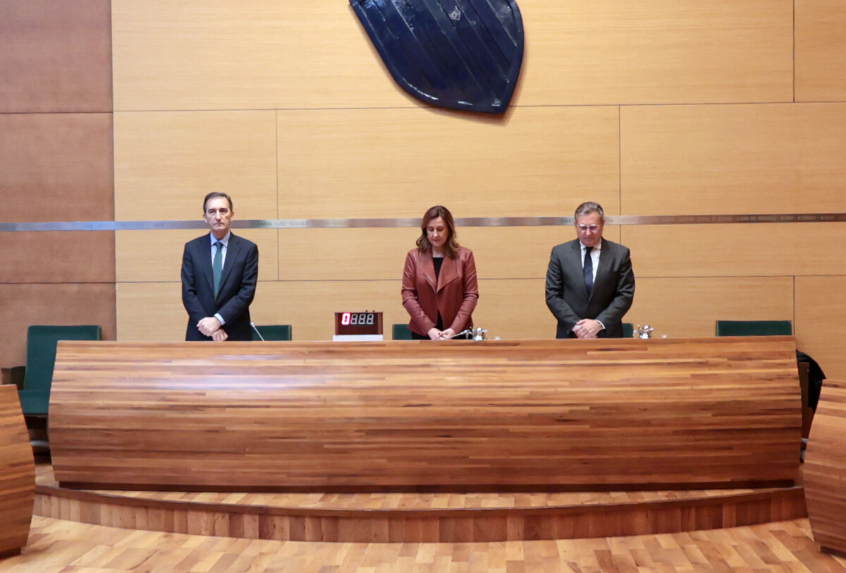 Minuto de silencio en el pleno municipal de Valencia del mes de febrero