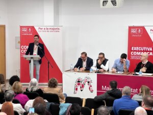 Carlos Fernández Bielsa interviene en el comité comarcal de l'Horta Sud del PSPV celebrado en Torrent