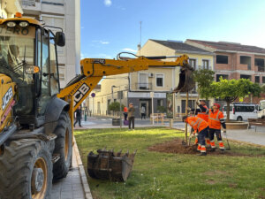 Nuevos árboles en la plaza y en el polideportivo de Puçol