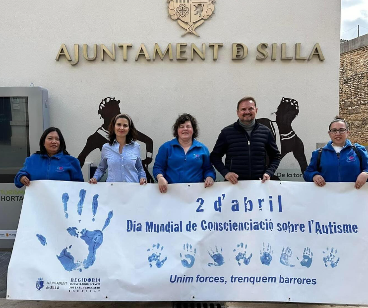 dia del autismo Silla pancarta