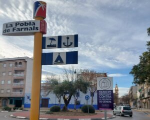 cartel entrada Pobla de Farnals