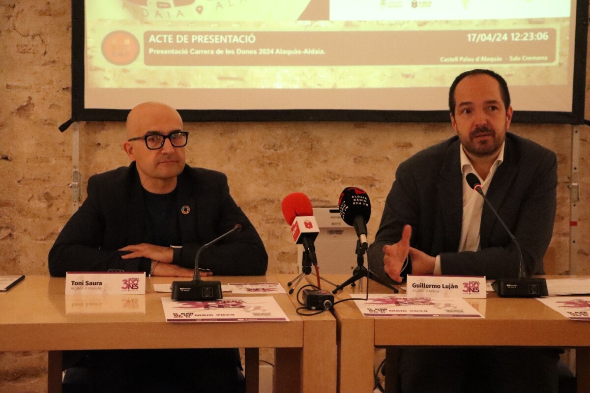 presentación III Carrera de les Dones Aldaia Alaquàs Toni Saura y Guillermo Luján