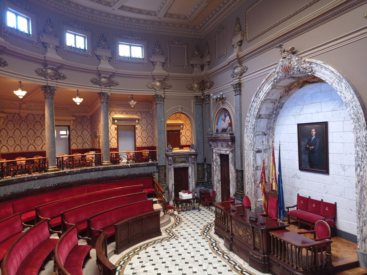 Hemiciclo del Ayuntamiento de Valencia, ya restaurado