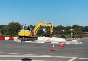 obras rotonda entrada Rocafort
