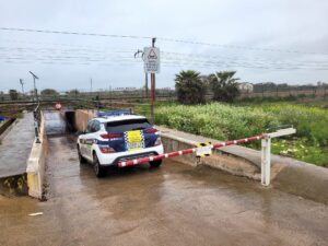 Cami Gaiato en Alboraya cerrado por lluvias intensas