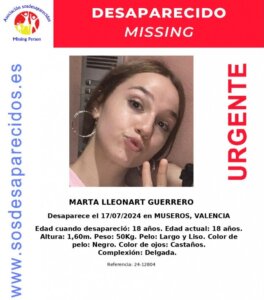 Joven desaparecida Museros