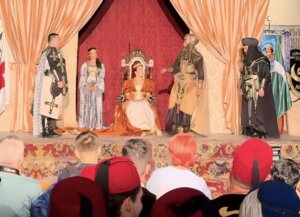 Escenificación de la entrega de la ciudad a Jaume I ayer en Paterna