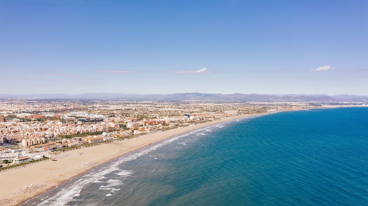 Playa del Cabanyal desde el aire
