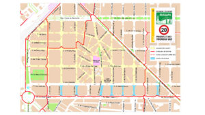 Mapa del primer ciclobarri de València en Russafa con prioritat a la bicicleta