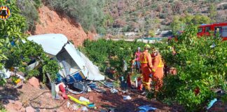 Accidente de helicóptero en Puçol con equipos de rescate presentes