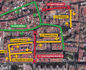 cortes calles Paterna obras colector pluviales