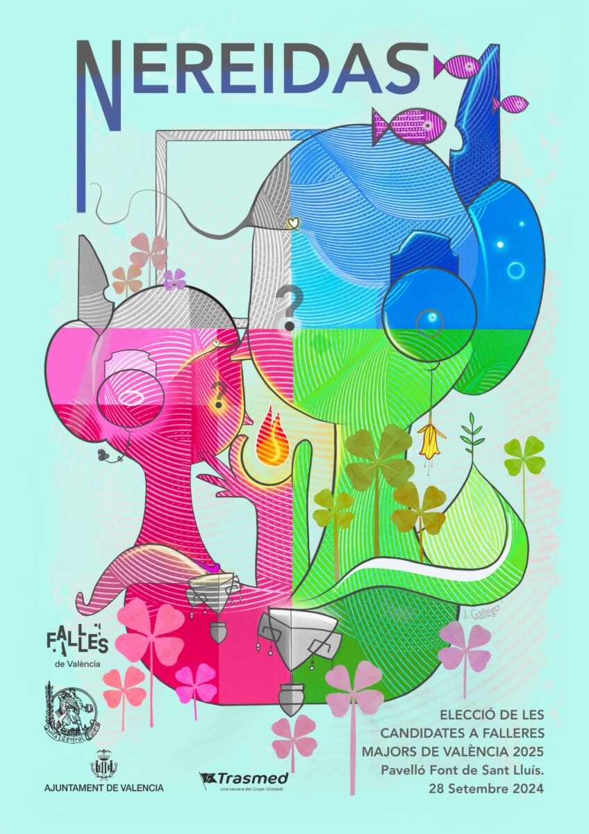 Cartel gala de elección de las candidatas a Falleras Mayores de Valencia 2025