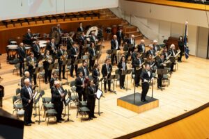 Orquesta en el auditorio Molí de Vila durante la Festa de la Música Valenciana