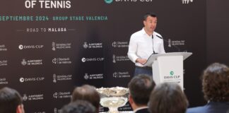 Vicent Mompó durante la presentación de la Copa Davis 2024 en Valencia