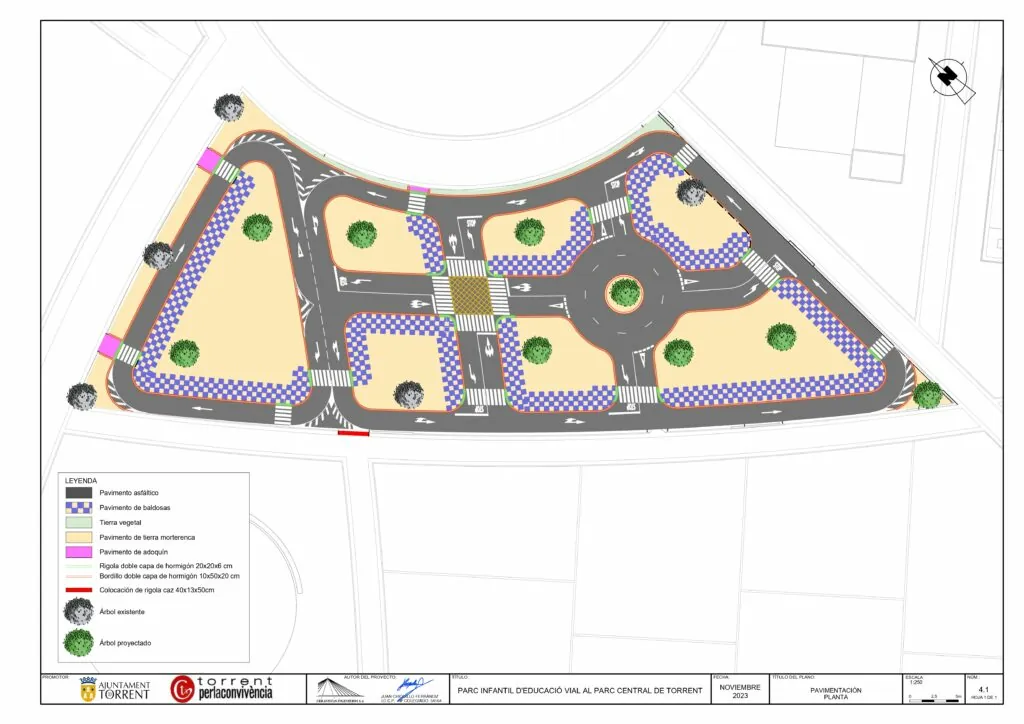 Plano del primer parc infantil de seguretat viària en Torrent