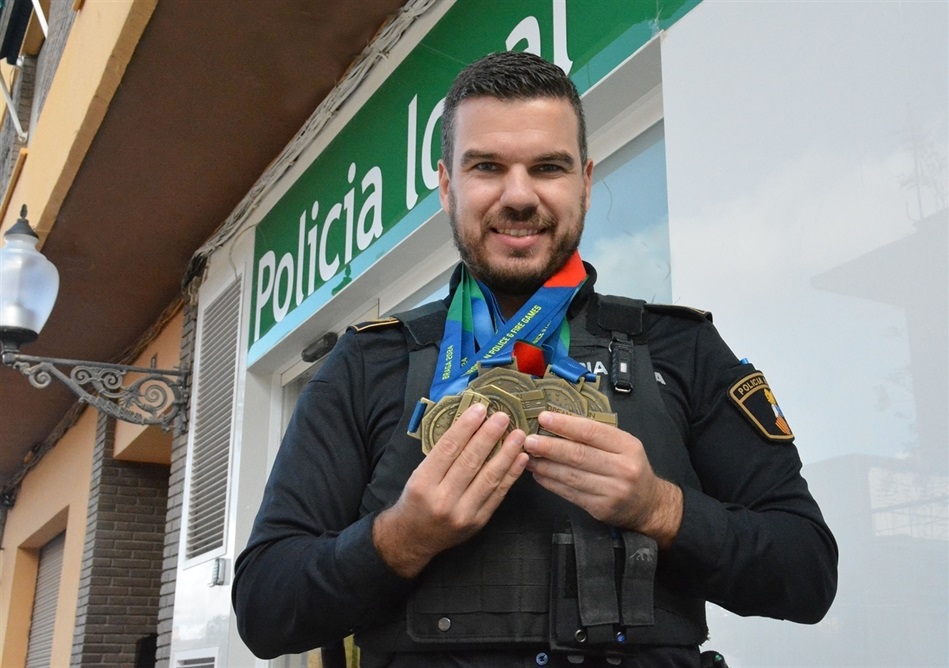 Un policia local de Picanya aconsegueix 5 medalles d'or als Jocs Europeus de Policies i Bombers