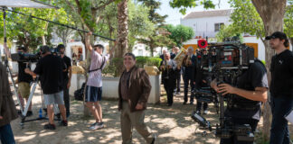 Equipo de rodaje de la serie L'Alqueria Blanca en exteriores