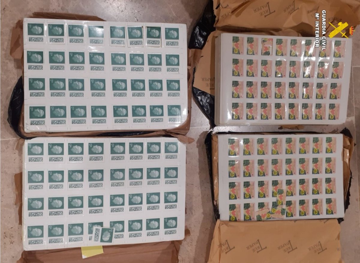 sellos incautados aeropuerto Manises Guardia Civil