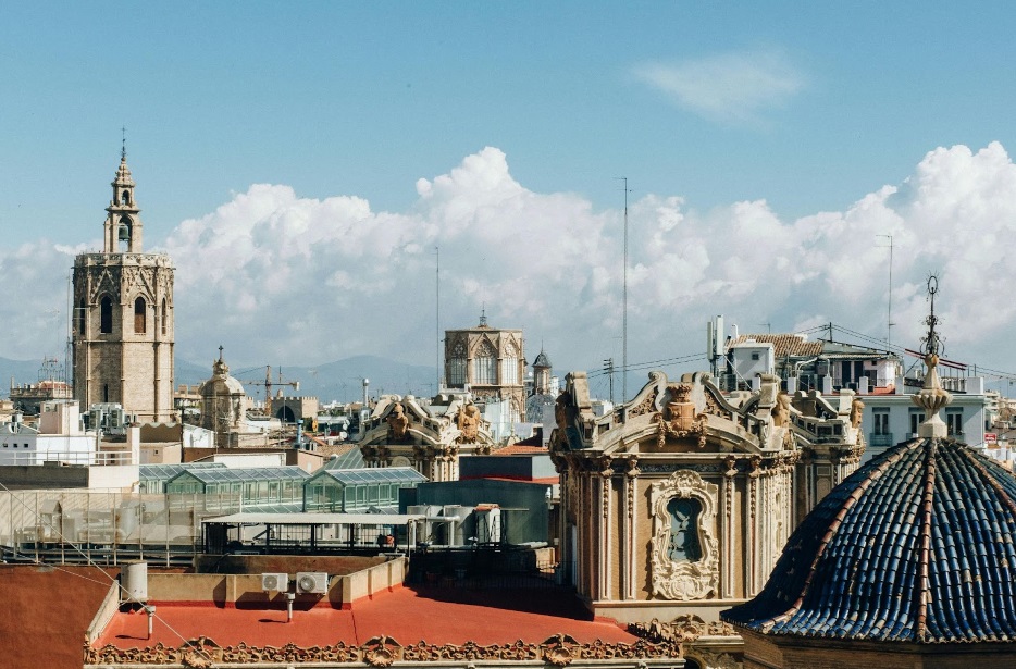 Vista aérea centro ciudad Valencia