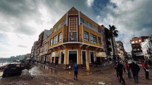 Edificio del Casino en Paiporta tras inundaciones recientes