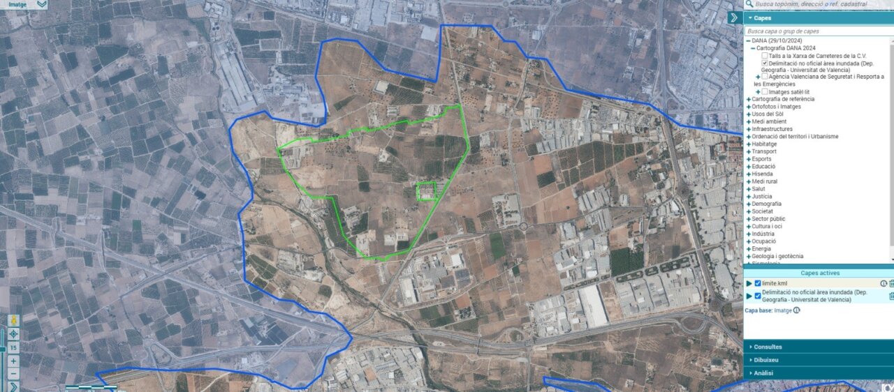 zona DANA y zona Parque Empresarial Pont dels Cavalls de Aldaia,