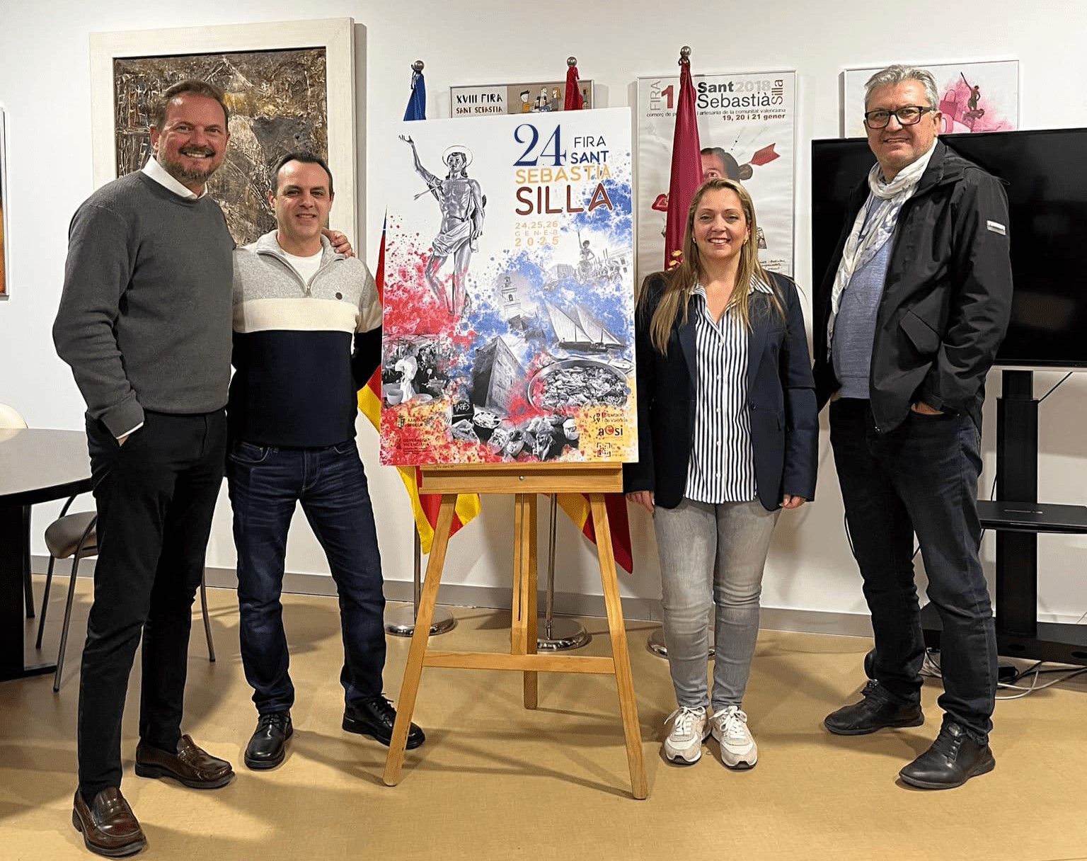 Presentación del cartel de la Fira de Sant Sebastià en Silla