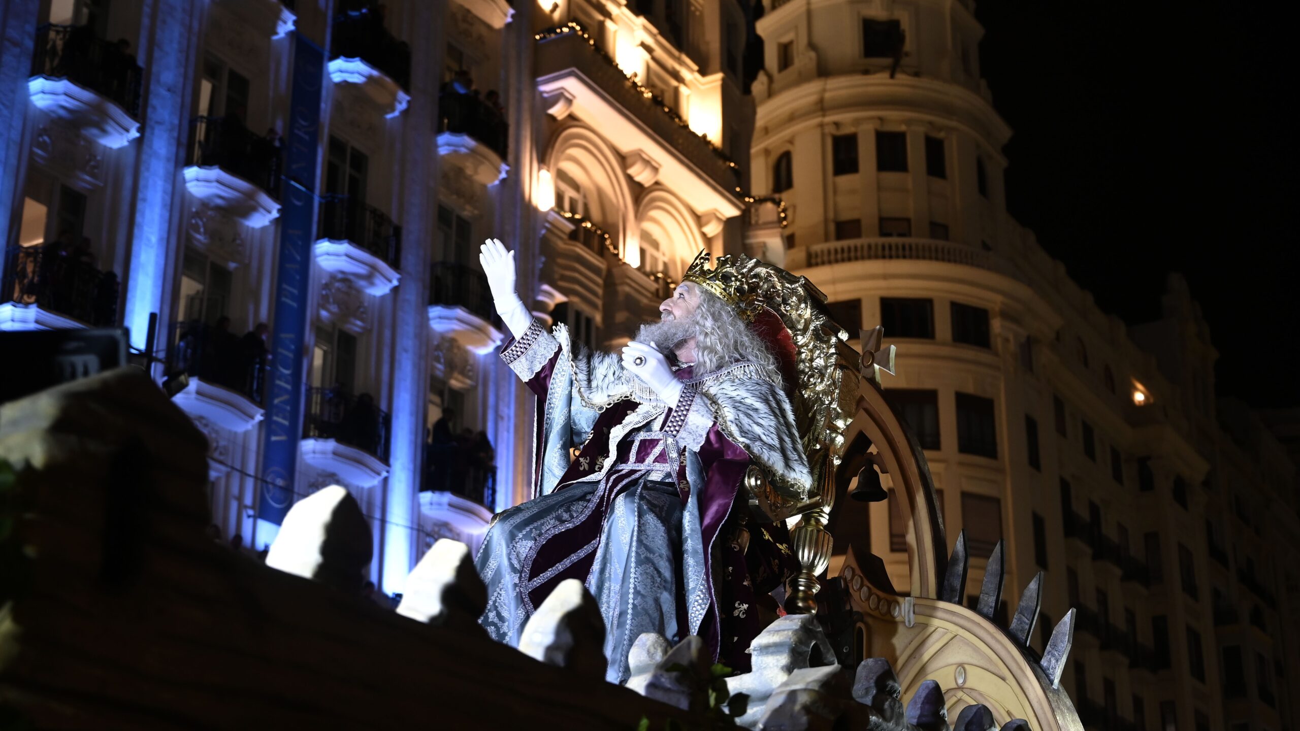 Rey Melchor en la Cavalcada de Reis Mags en Valencia