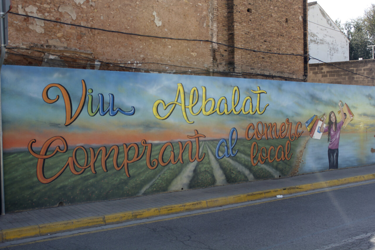 mural apoyo comercio local Albalat Sorells