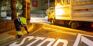 Pintura vial en Lloma Llarga