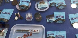 Productos decomisados por la Policía Local de Valencia en una tienda de CBD.