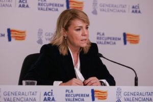 Susana Camarero durante una rueda de prensa en el Consell de Valencia