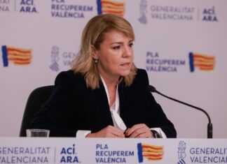 Susana Camarero durante una rueda de prensa en el Consell de Valencia