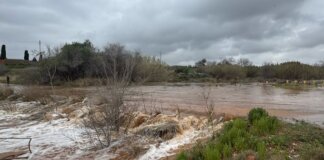 Cerrado el Camí del Pla de Foios en Moncada por el aumento del caudal del Carraixet