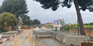 obres de reconstrucció del Pont de la Travessera de la Diputació