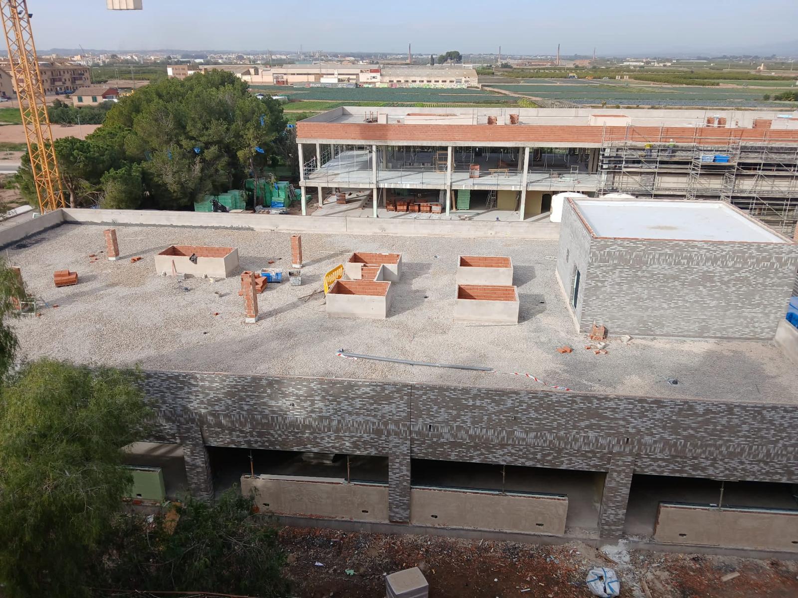 Vista de las obras del CEIP Mare de Déu del Patrocini en Foios