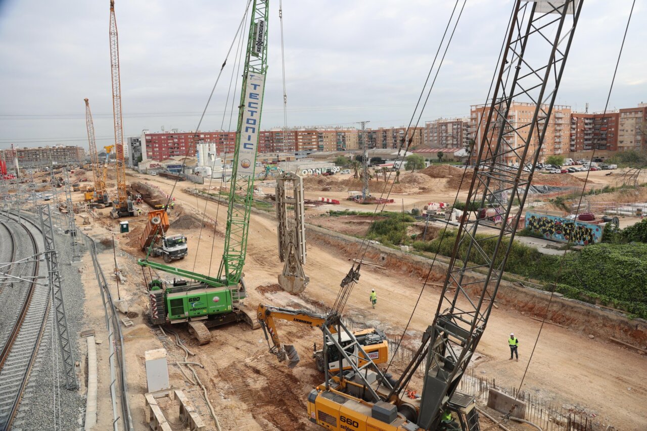 obras canal ferroviario de Valencia