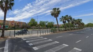 Pas de vianants il·luminat a la Ronda Nord de València