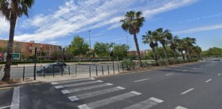 Pas de vianants il·luminat a la Ronda Nord de València