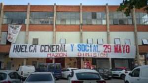 Pancarta de la vaga general del 29M en Alfafar