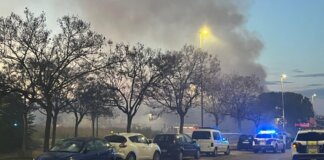 incendio Torrent humo tóxico