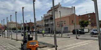 Inicio de los trabajos de montaje del cohetódromo en Paterna