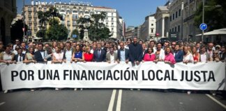 Amparo Folgado en la manifestación financiación justa Madrid
