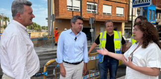 Mazón visita obras puente Catarroja y Massanassa afectado por la DANA