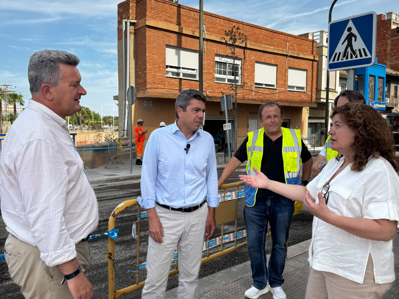 Mazón visita obras puente Catarroja y Massanassa afectado por la DANA
