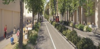 Render de la urbanización de las avenidas Pérez Galdós y Giorgeta en València