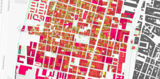 Mapa solar de Benetússer mostrando potencial fotovoltaico de edificios