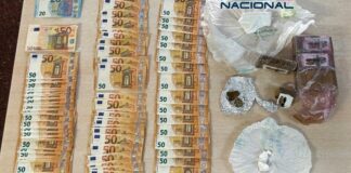Dinero en efectivo y sustancias confiscadas por la policía en Patraix