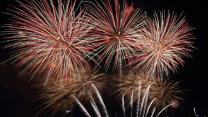 Espectáculo de fuegos artificiales en la Gran Fira de València